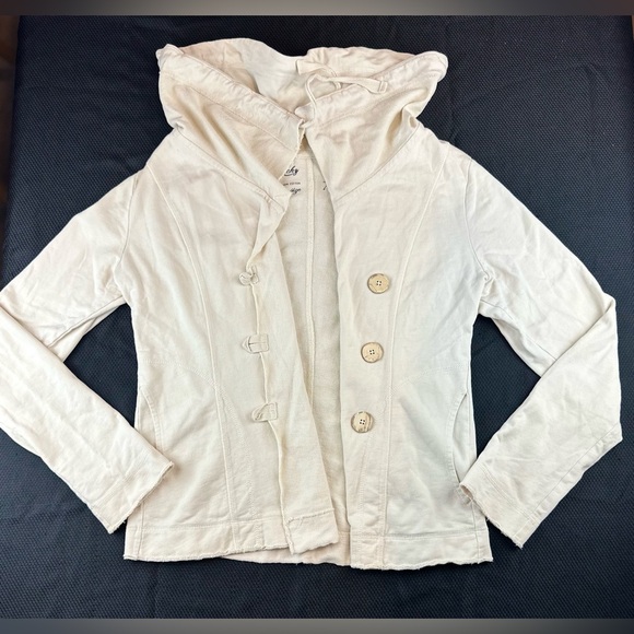 Lucky Brand Off-White Cotton Button Cardigan Jacket - Picture 3 of 10